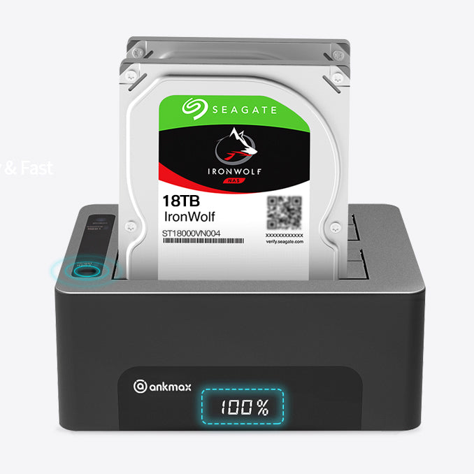 Ankmax H2U30C 2Bay External Hard Drive Docking Station for HDD, SSD  Clone Duplicator