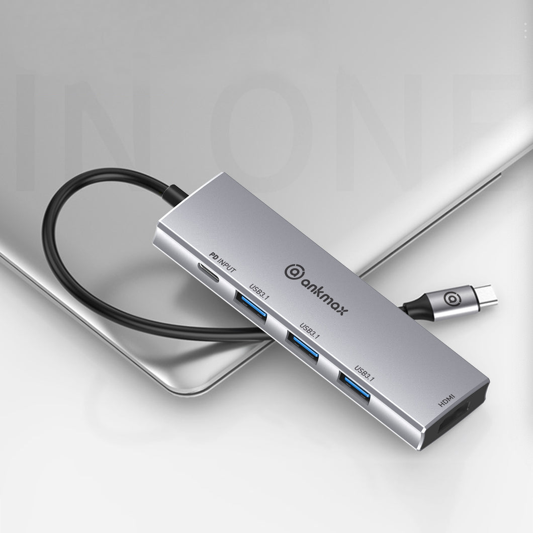 P531H USB C Hub, 5-in-1 USB C Adapter, with 4K USB C to HDMI, 60W Power Delivery, USB 3.1(Gen1) Ports x3